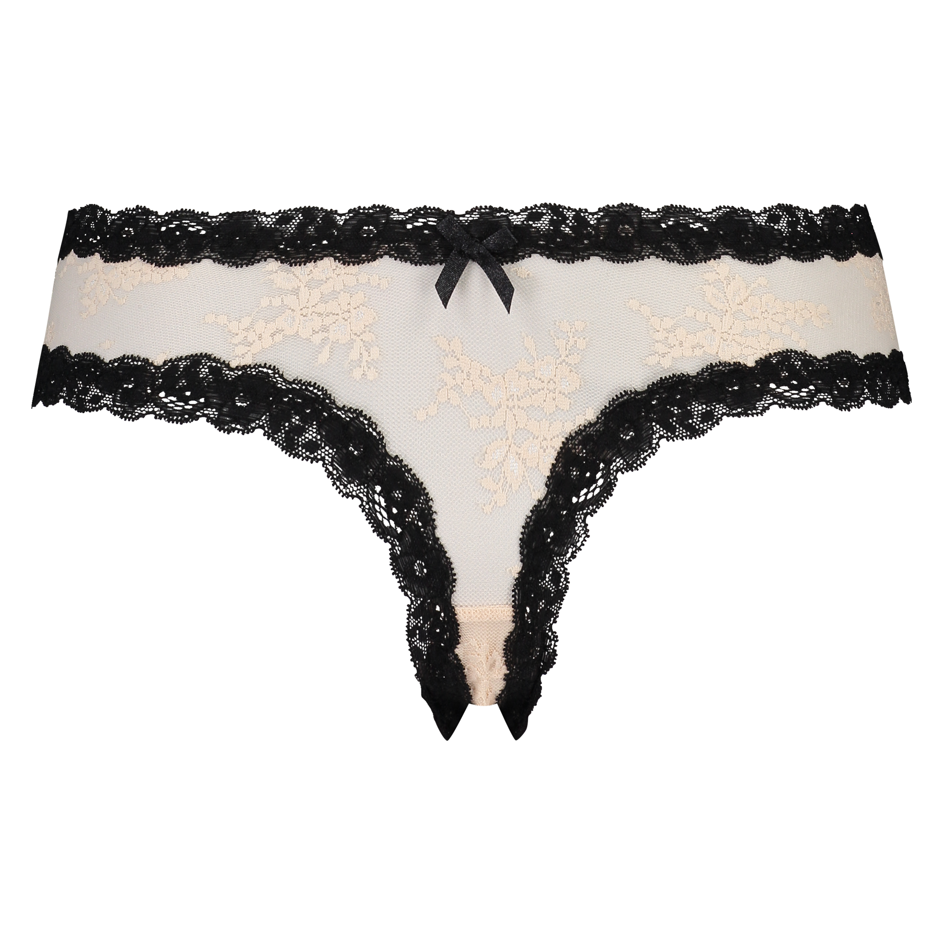 Slip br&eacute;silien V-shape Floral Mesh, Rose, main