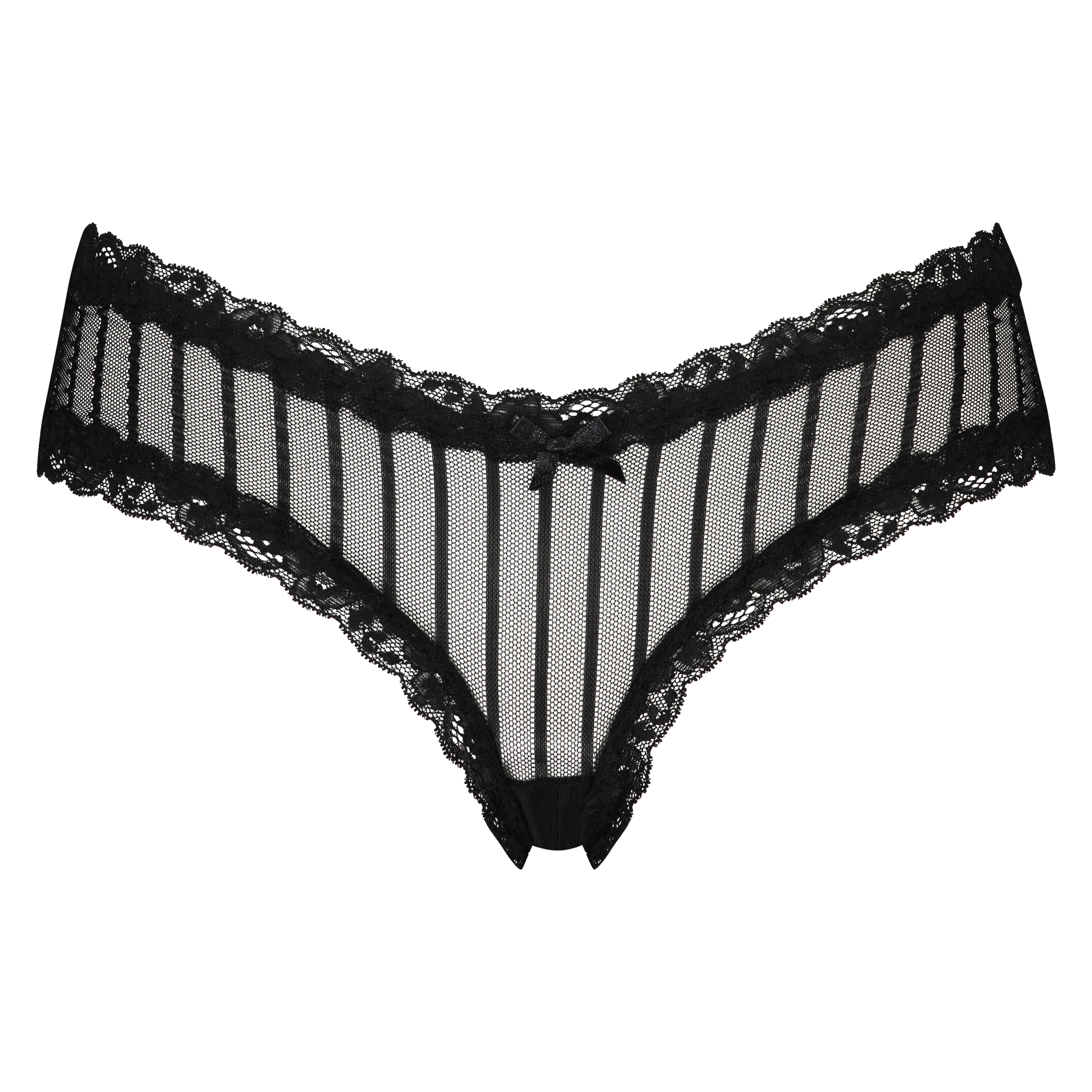 Slip br&eacute;silien V-shape mesh, Noir, main