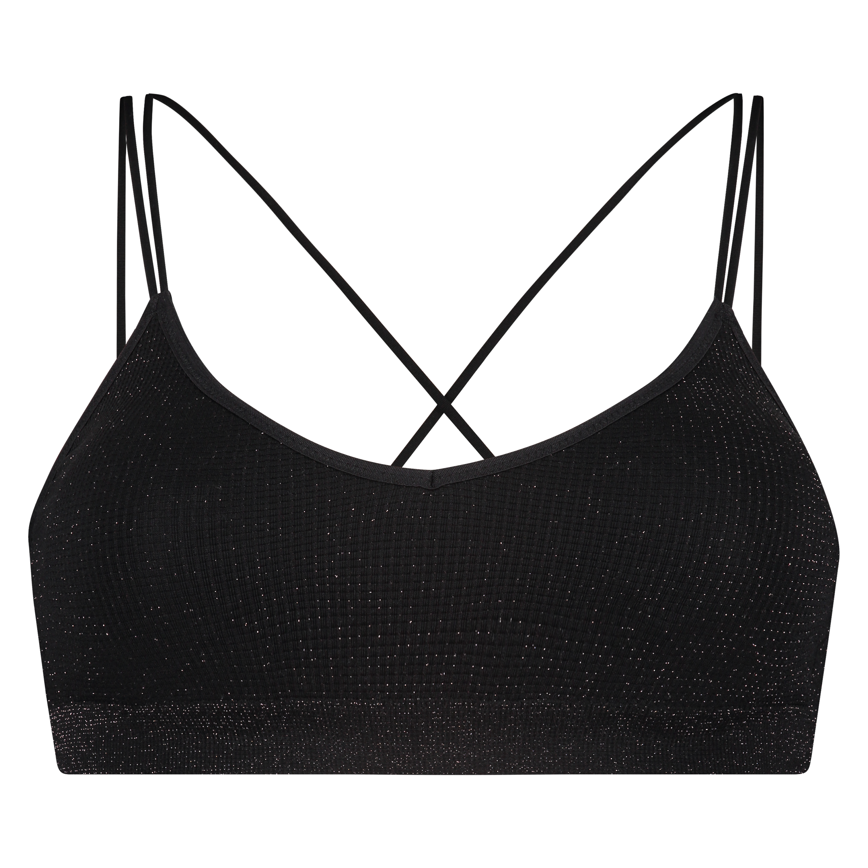 Brassi&egrave;re sans couture lurex, Noir, main