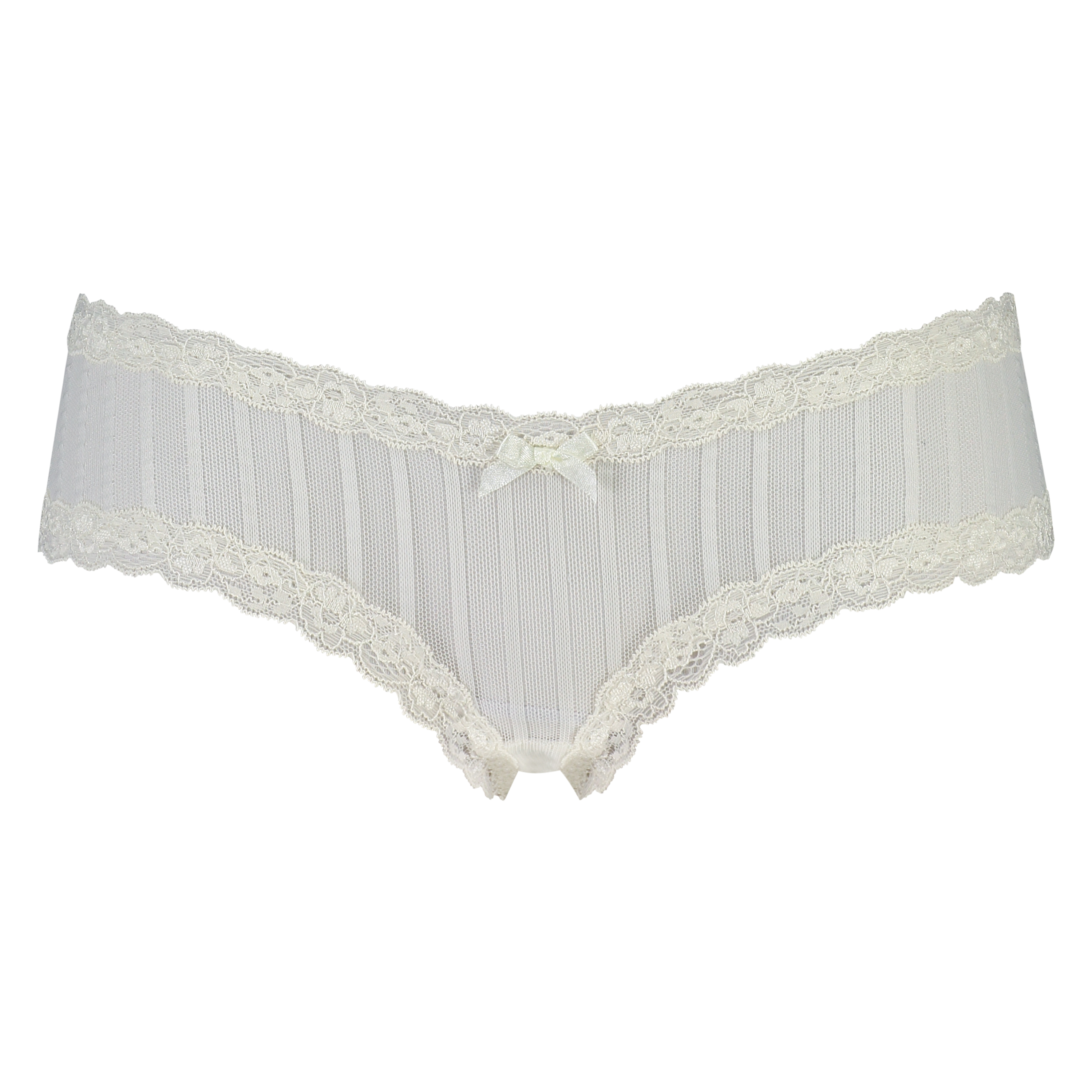 Slip br&eacute;silien V-shape mesh, Blanc, main
