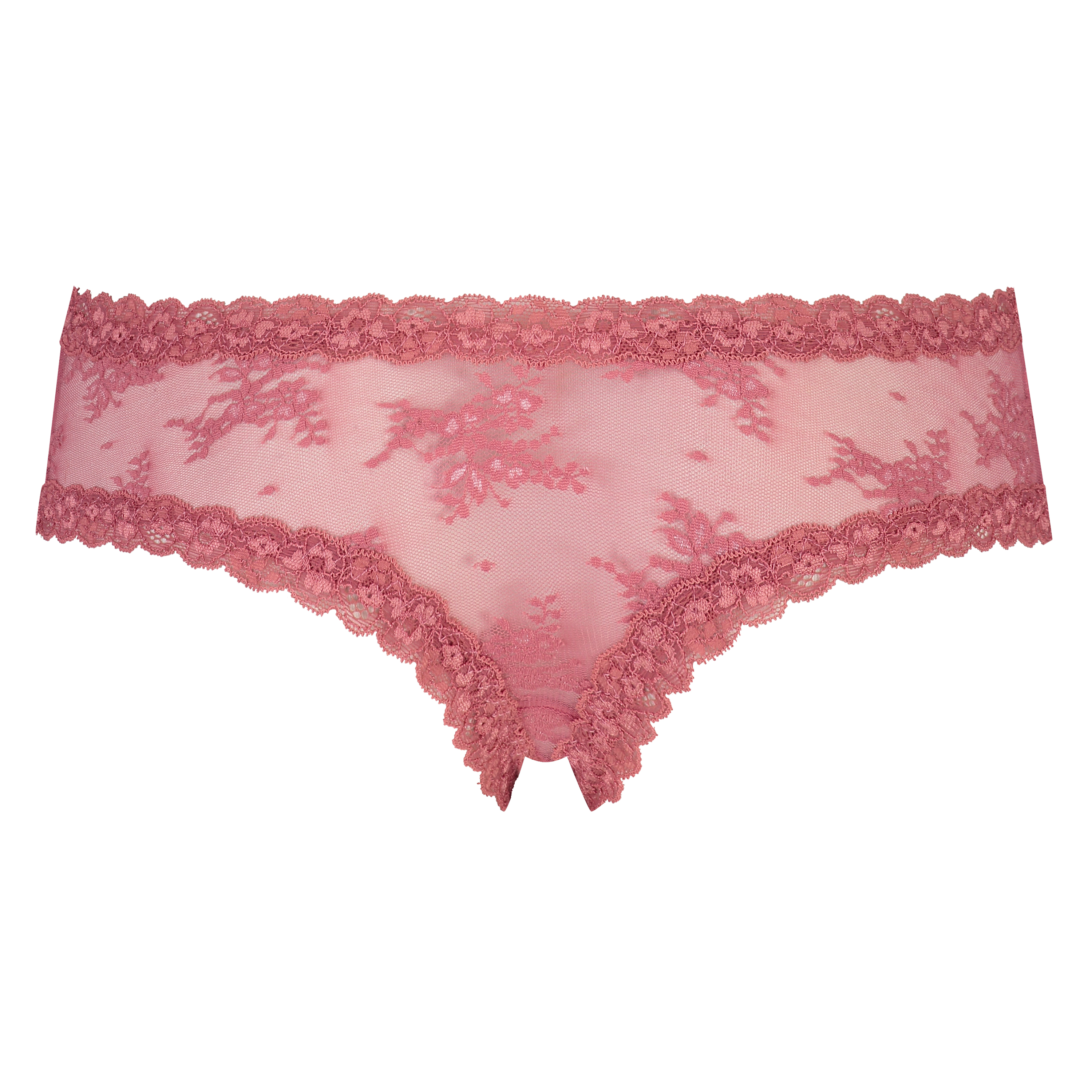 Slip br&eacute;silien V-shape Floral Mesh, Rose, main