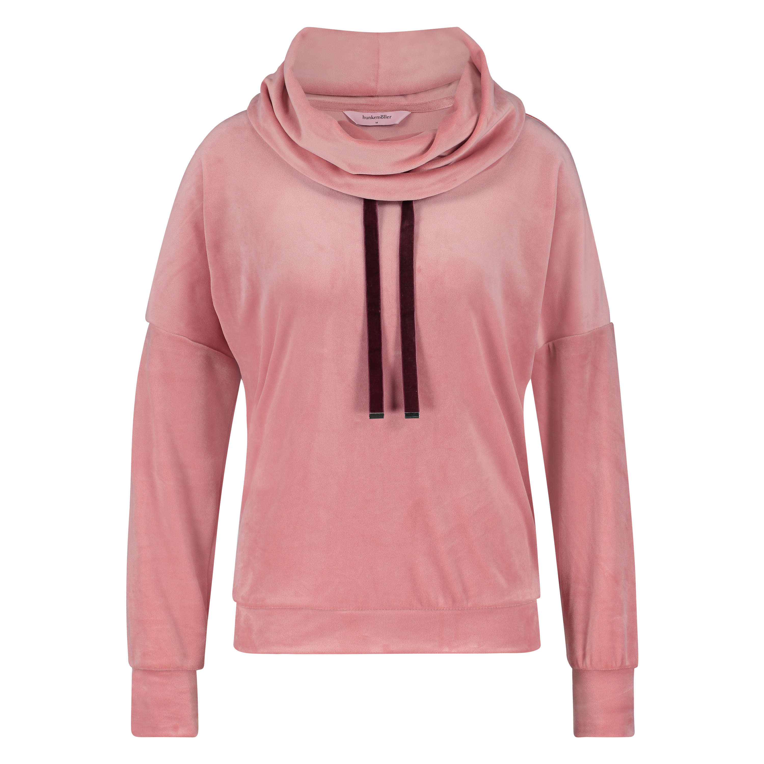 Haut de pyjama manches longues Velours Turtle Neck, Rose, main