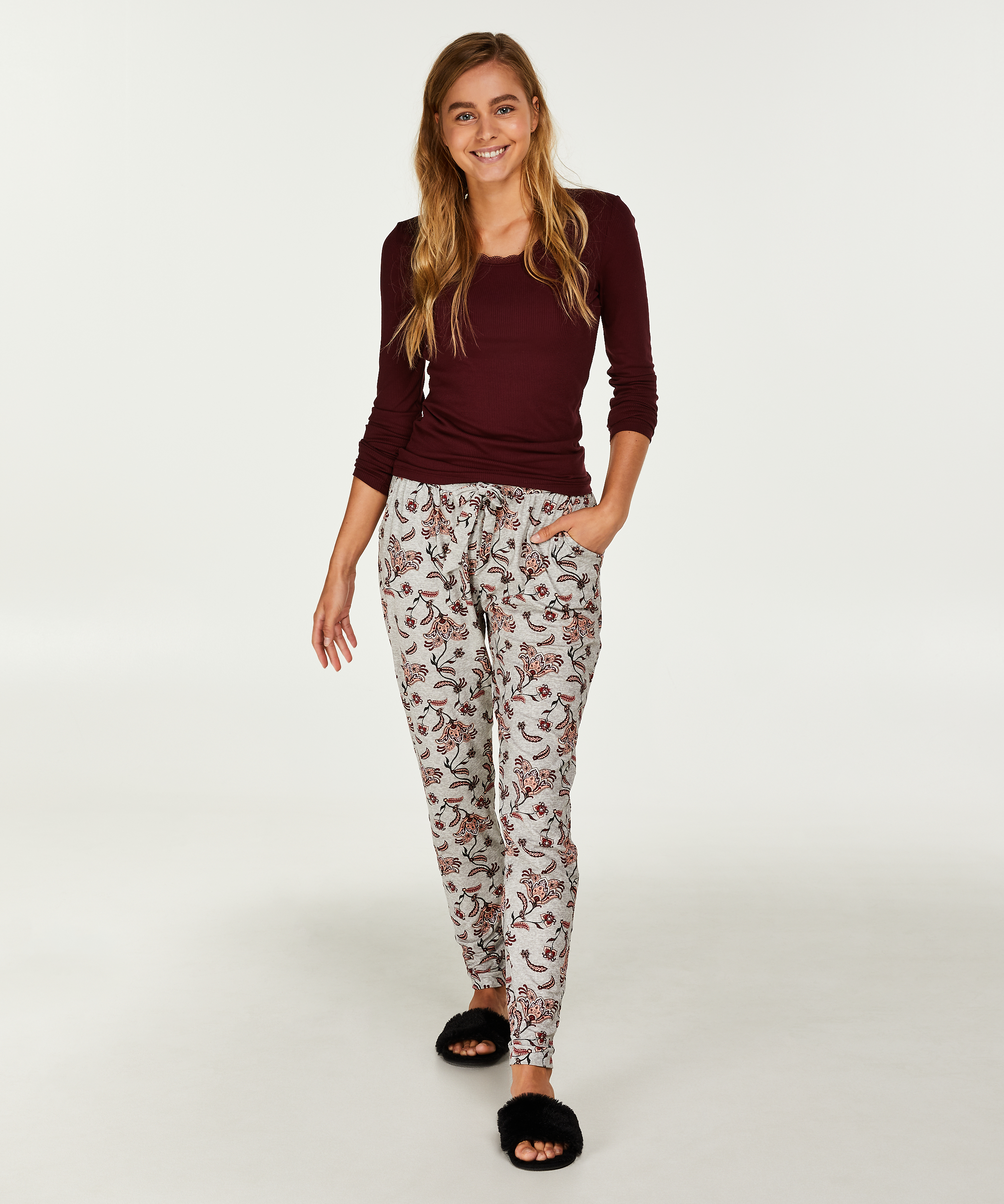 Pantalon de pyjama Loose fit, Gris, main
