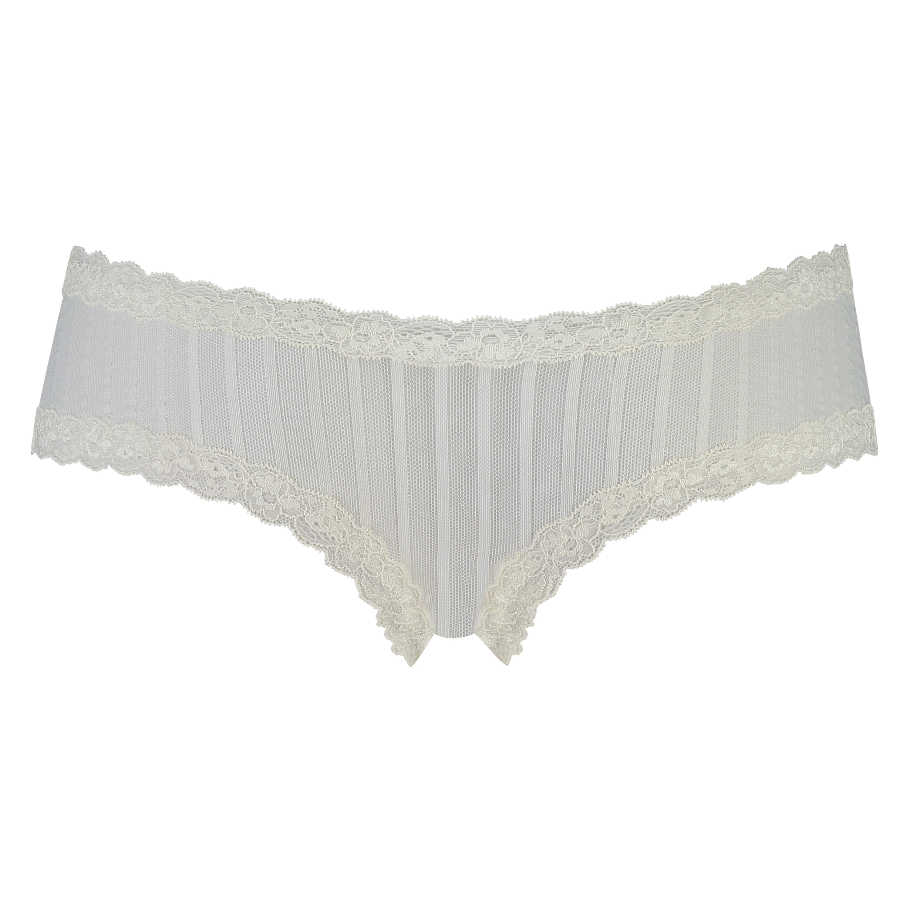 Slip br&eacute;silien V-shape mesh, Blanc, main