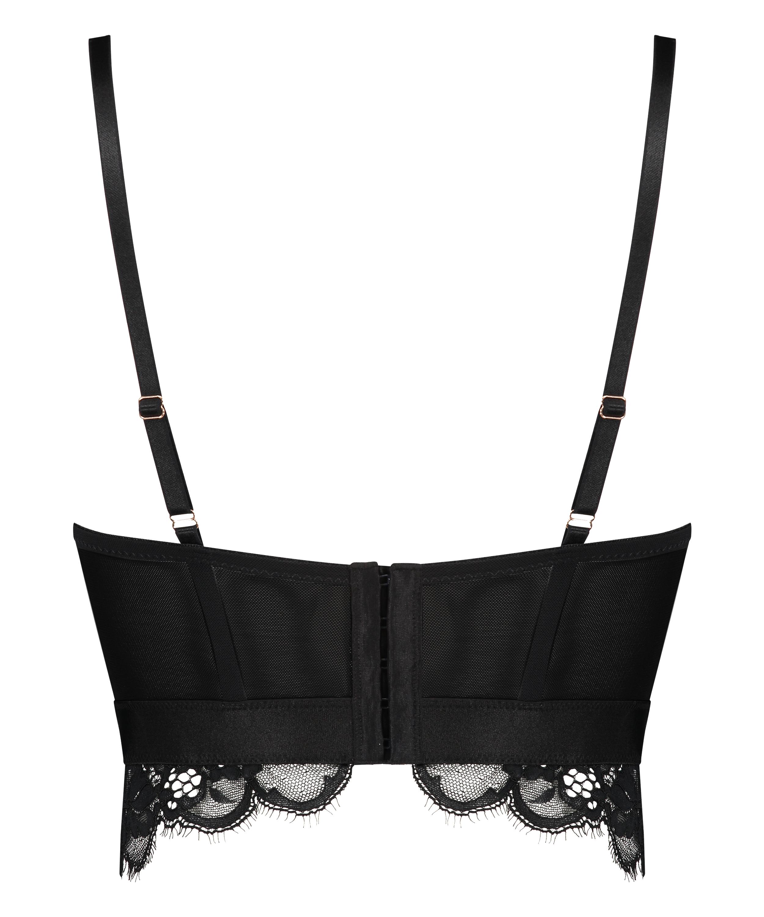 Soutien-gorge &agrave; armatures pr&eacute;form&eacute; longline Heather, Noir, main