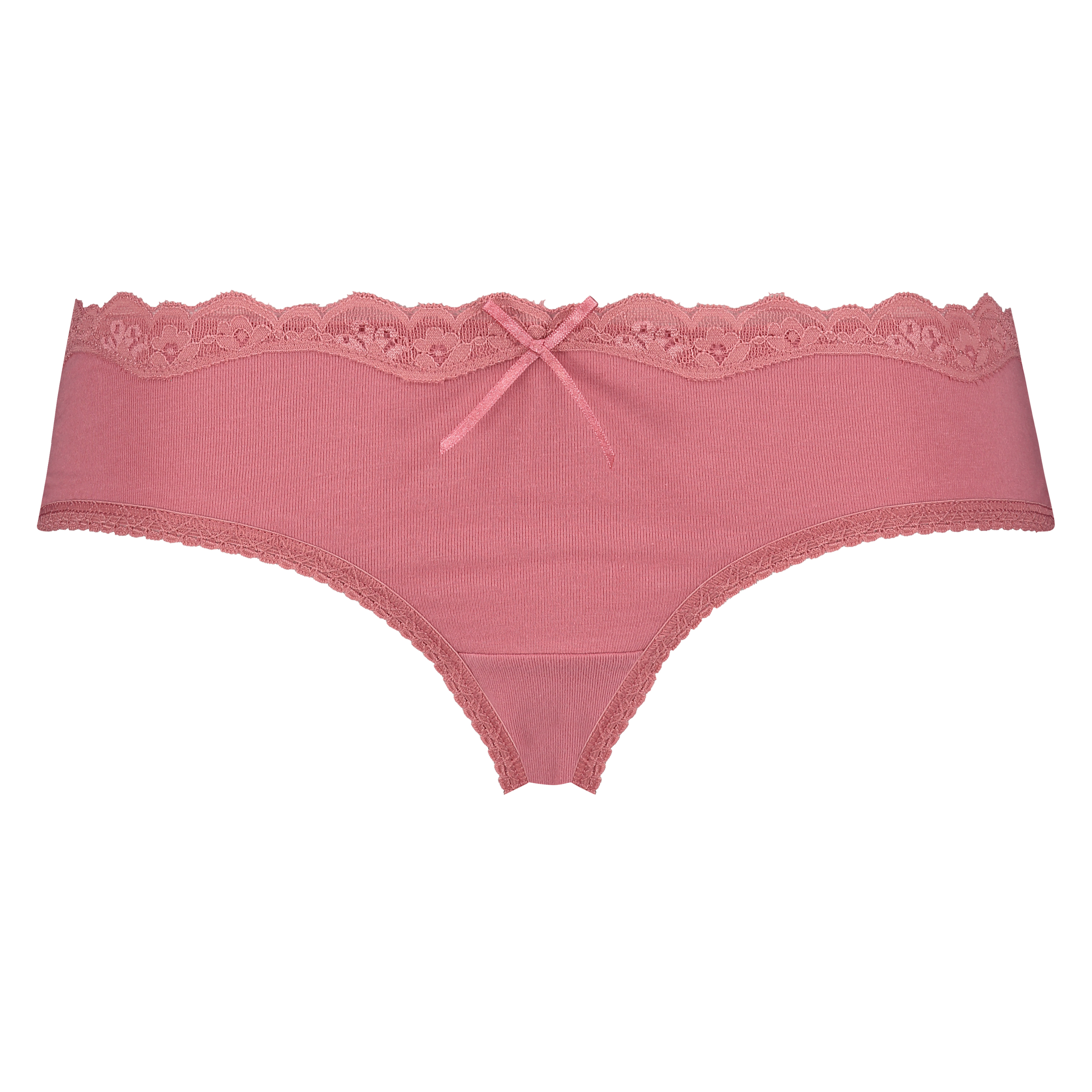 Slip br&eacute;silien coton, Rose, main